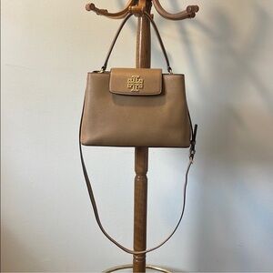 Tory Burch Brittan Brown Leather Satchel